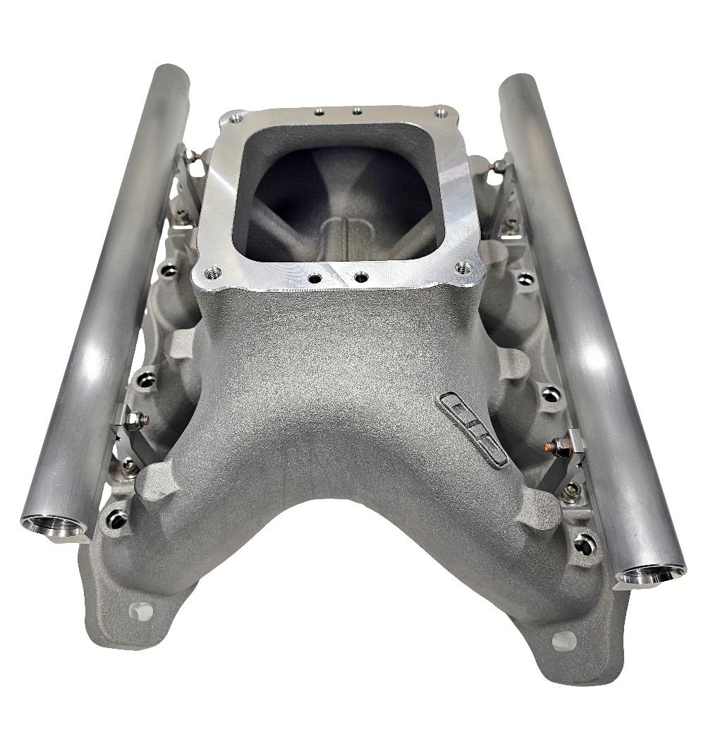 10.2" Deck Printed Sand Core CID SB Ford SC2 5.0 4500 EFI Lower Fuel Rail BA Intake Manifold. (7830335422538) (7830337650762)