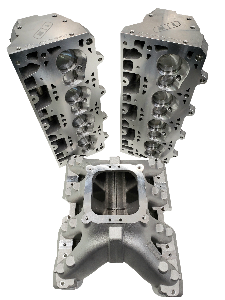 CID LS7 12D BE Cylinder Heads 420+CFM - 2.9" MCSA - Suit 4.125" Bore Std Exhaust Height (Per PAIR) (4614900219978)